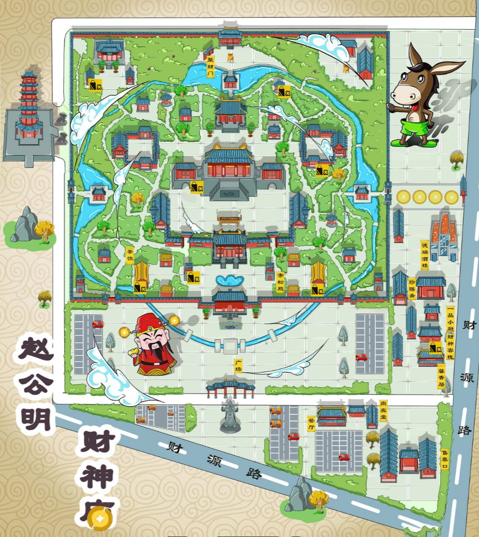 隆昌寺庙类手绘地图